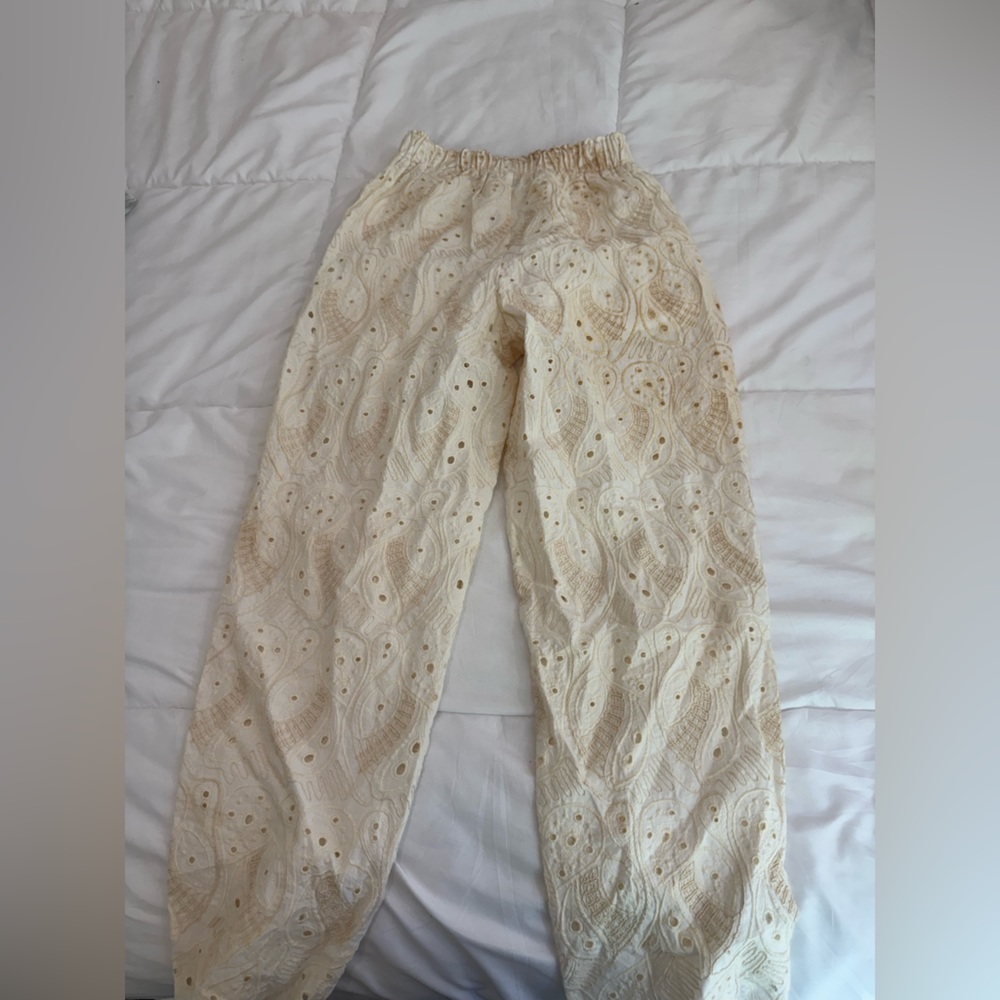 Kids Zara Off-White Textured Pants